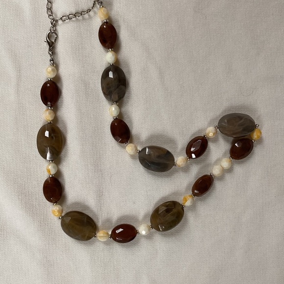Necklace with faux stones